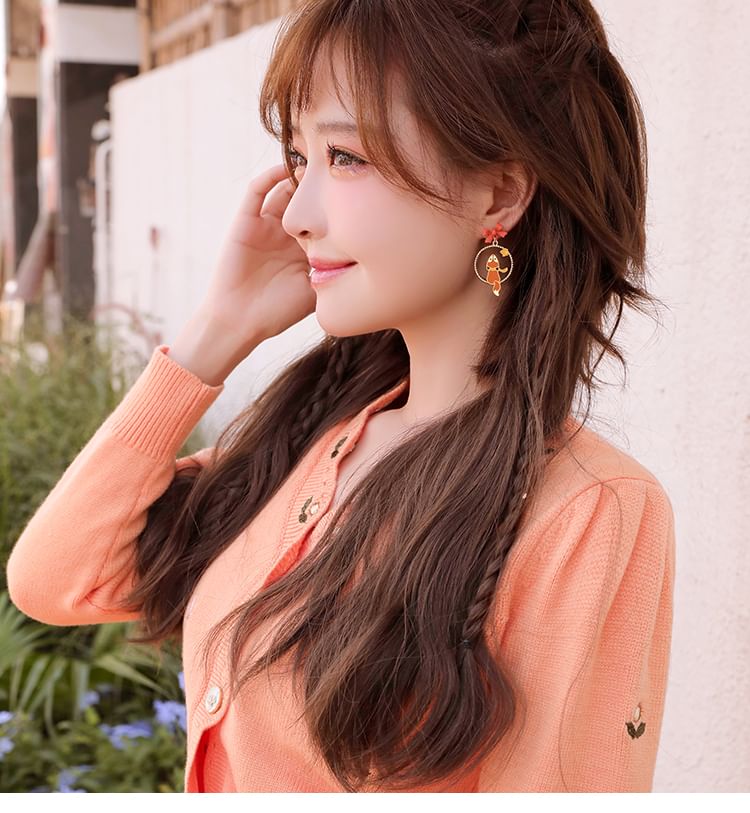 Fox Hoop Earring / Clip On Earring