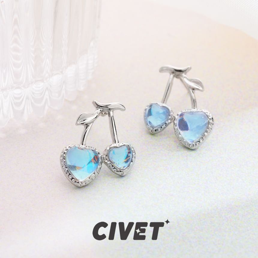Stud Cherry / Heart Earring Clip-On