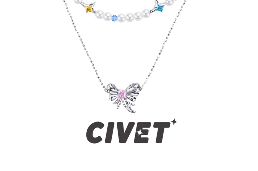 Necklace Layered Ribbon
