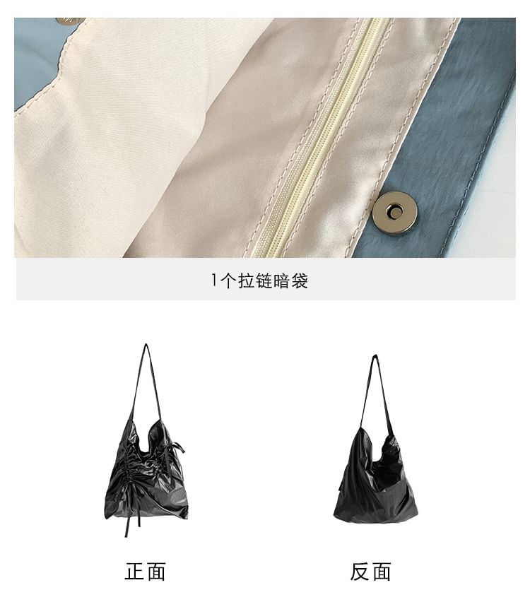 Shopper Bow Plain Drawstring Bag