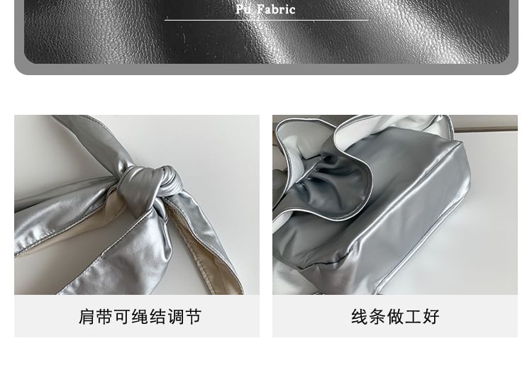 Leather Ruffle Tote Bag Faux