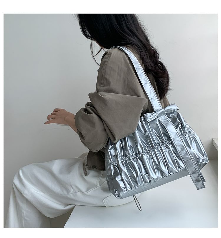 Tote Bow Ruched Bag