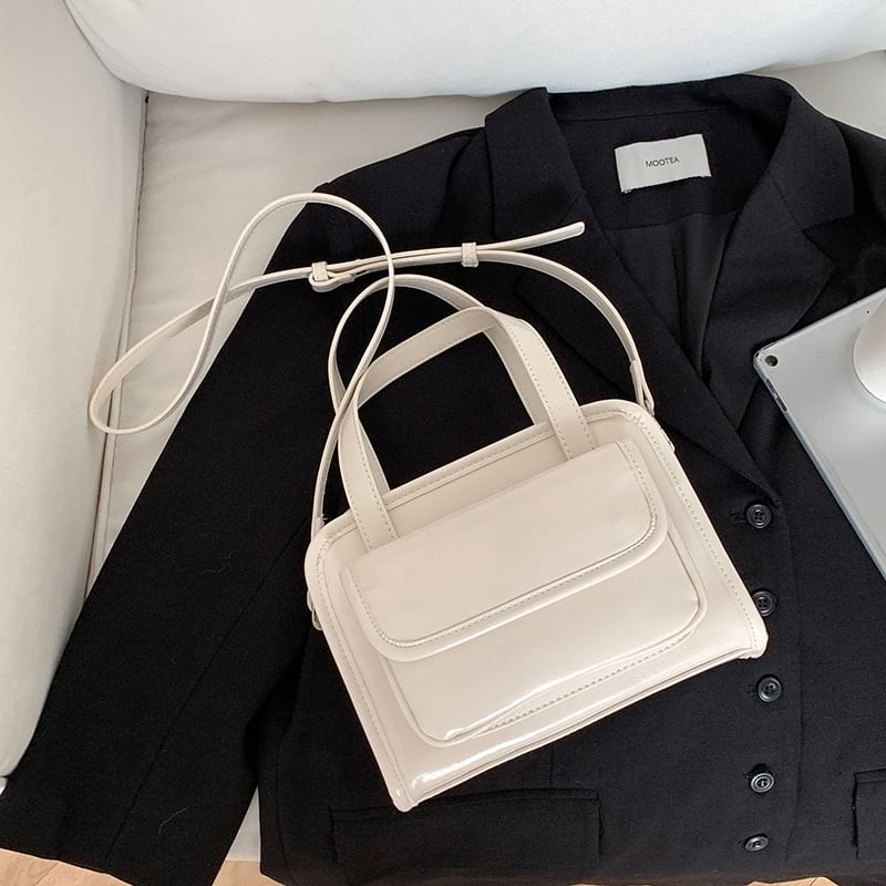 Faux Crossbody Leather Bag Multi-Pocket