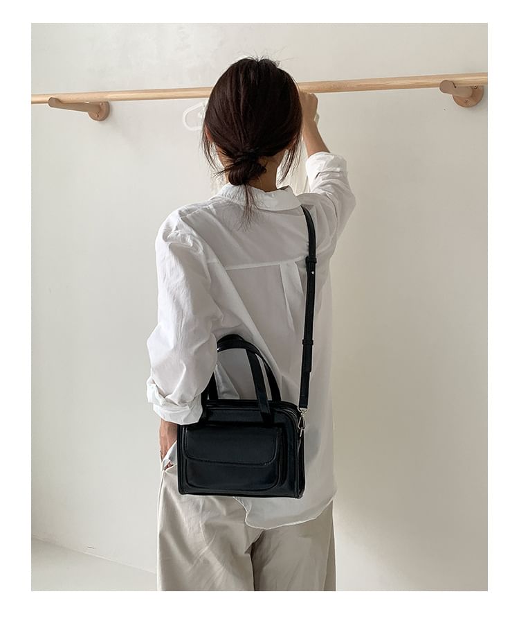 Faux Crossbody Leather Bag Multi-Pocket