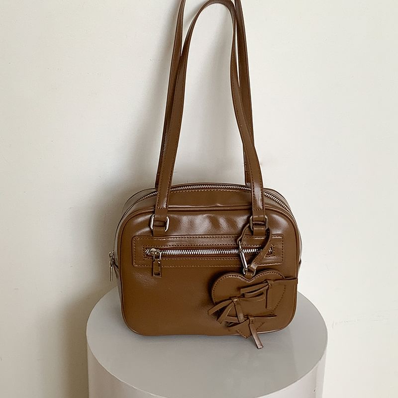 Multi-Pocket Bag Faux Tote Leather