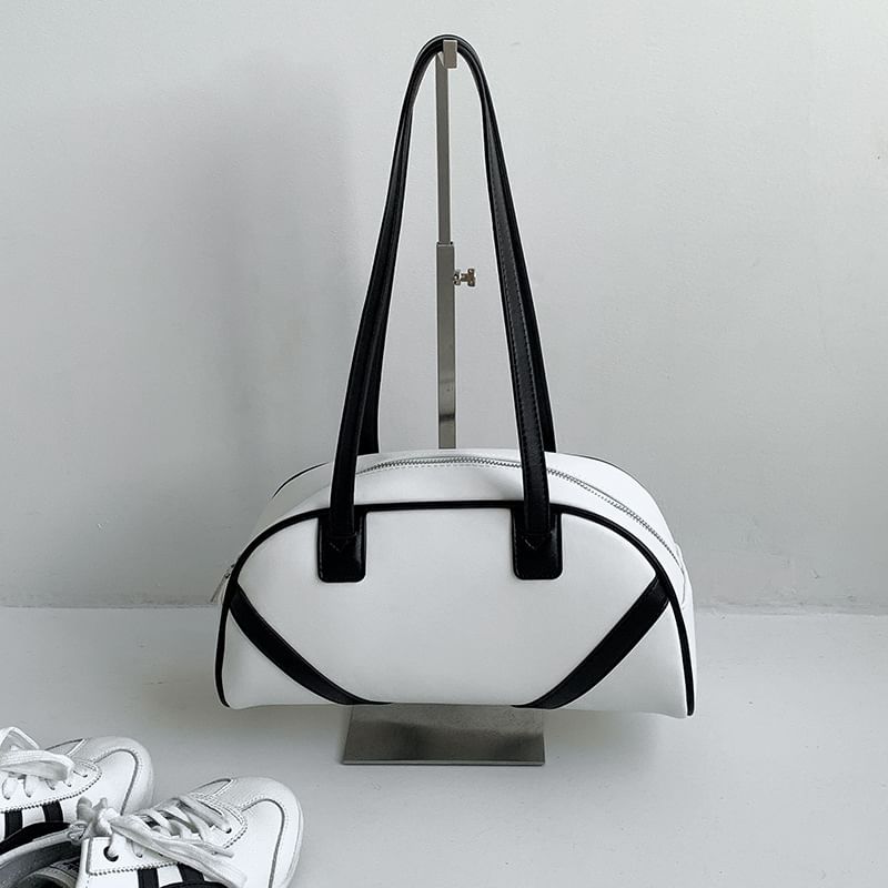 Bag Faux Leather Bowler Striped