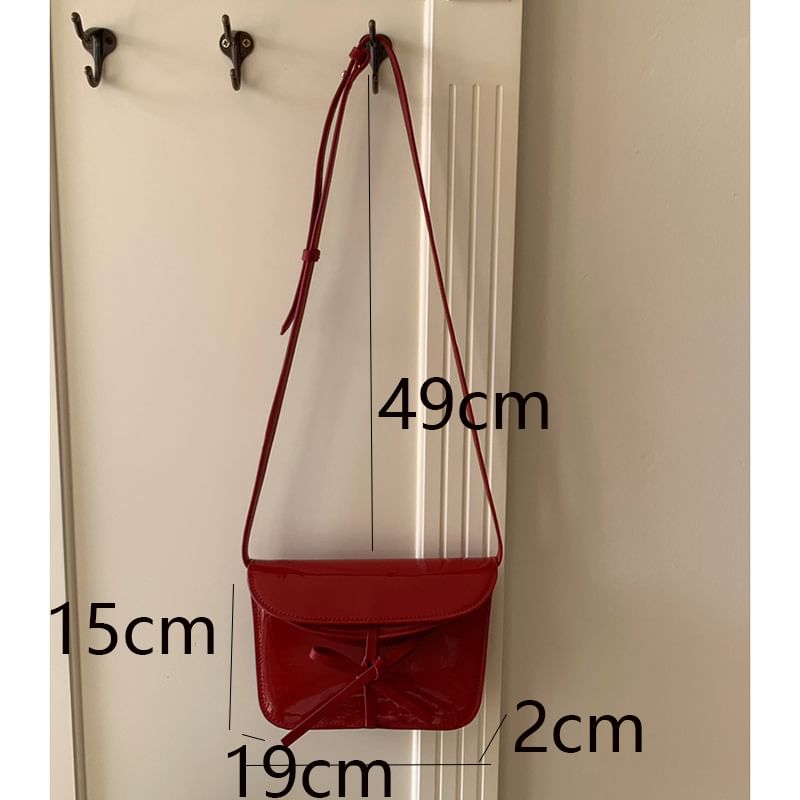 Flap Bag Bow Faux Leather Crossbody