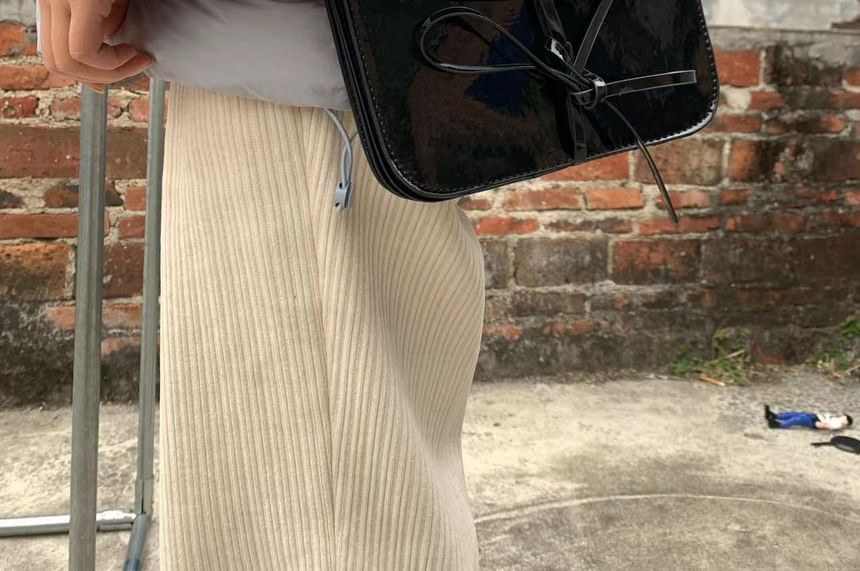 Flap Bag Bow Faux Leather Crossbody