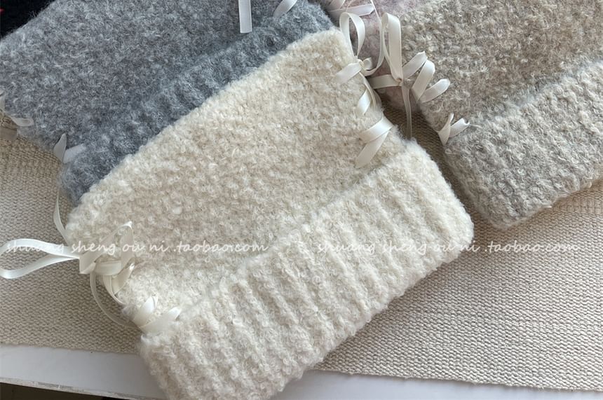 Lace Up Beanie Knit