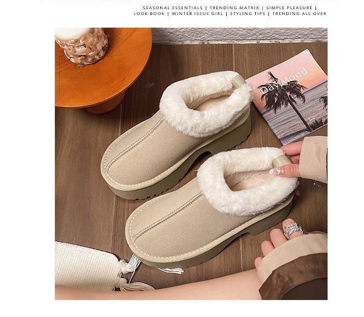 Ankle Platform Fleece-Lined Boots