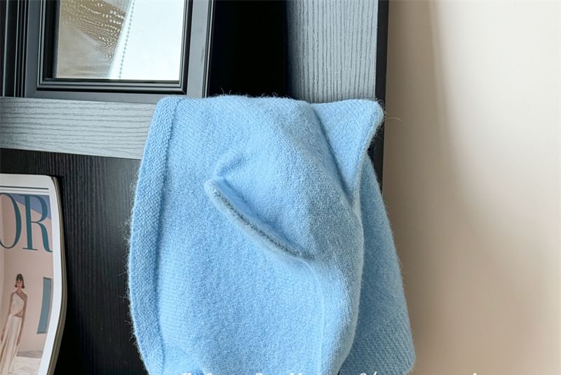 Ear Knit Cat Bonnet Hat