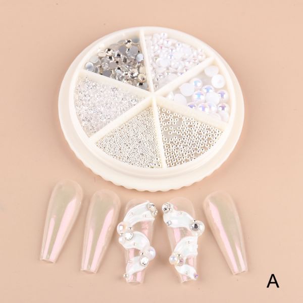 Faux Pearl / Metallic Bead / Rhinestone Nail Art Decoration / Set (Various Designs)