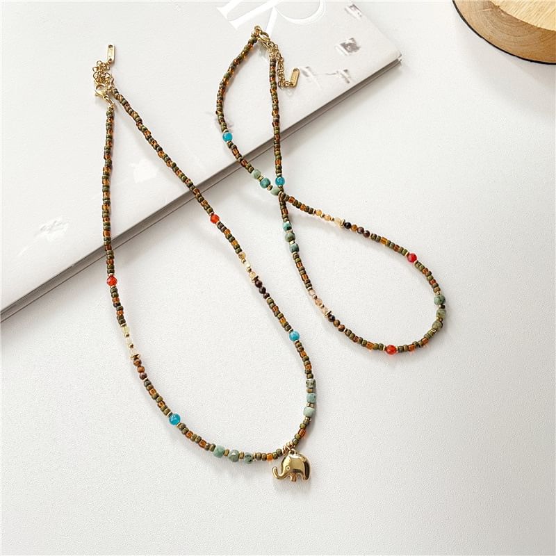 Beaded / Necklace Elephant