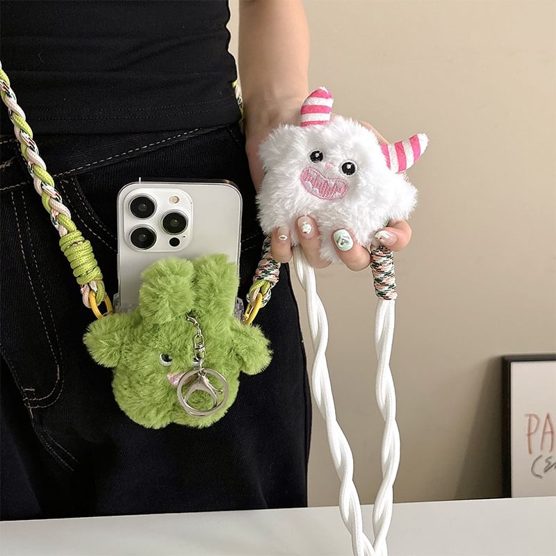 Plush On Lanyard Phone Monster Clip