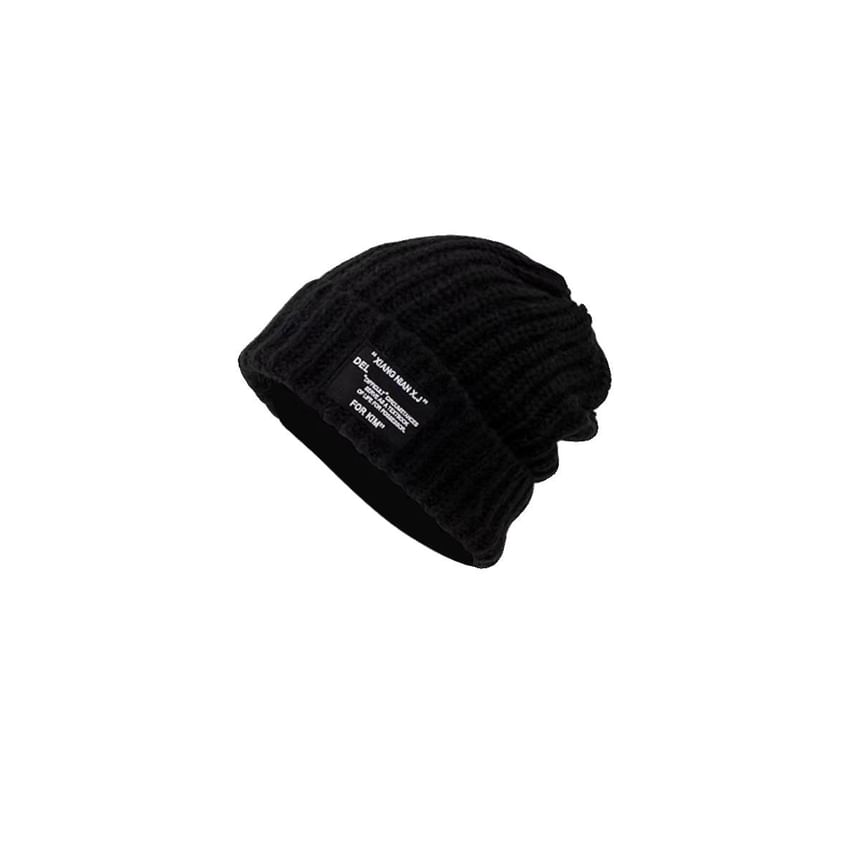 Knit Beanie Ribbed Applique