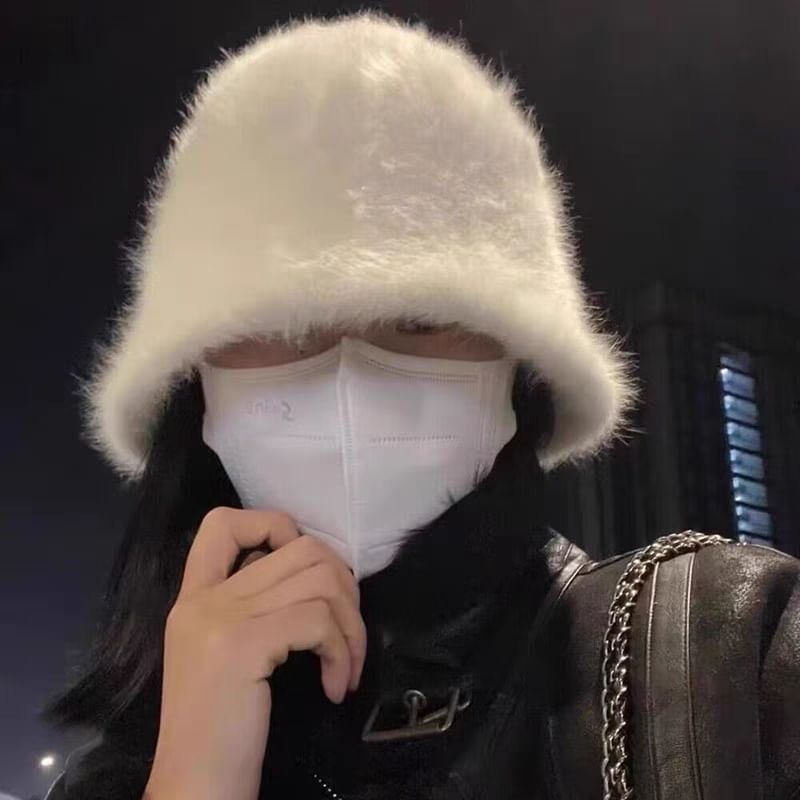 Plain Bucket Hat Fluffy