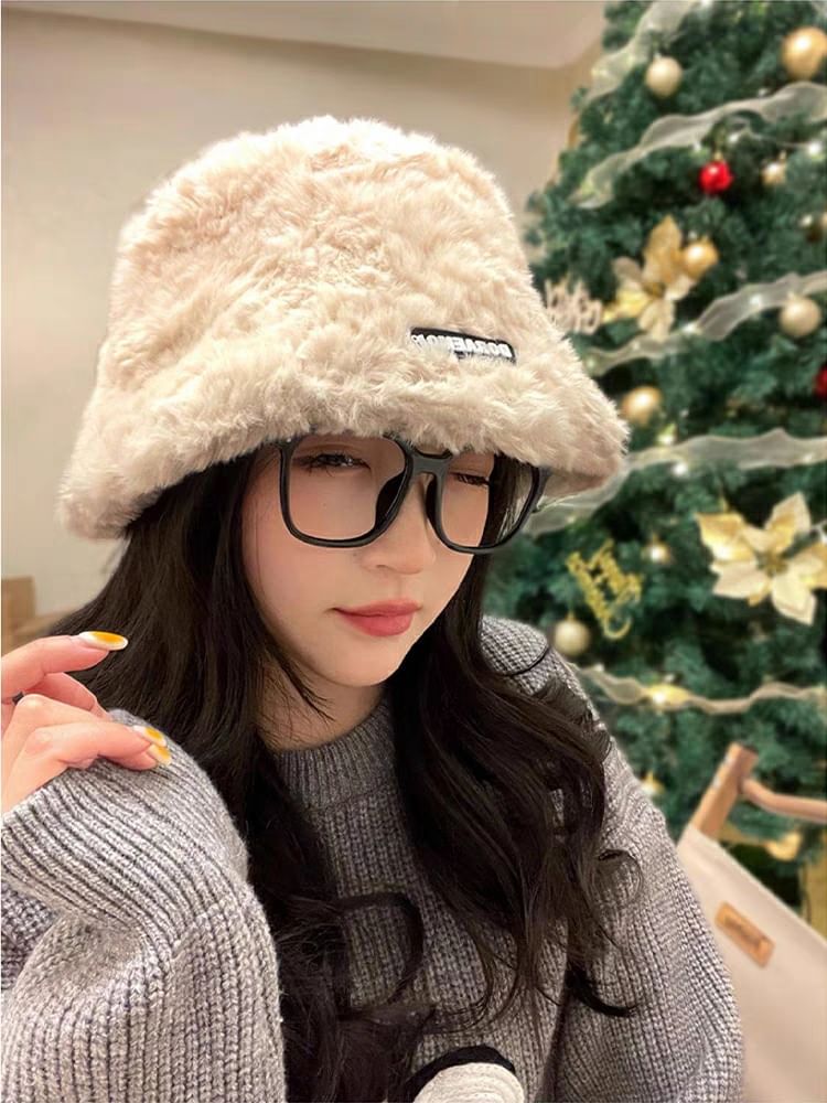 Plain Bucket Hat Fluffy