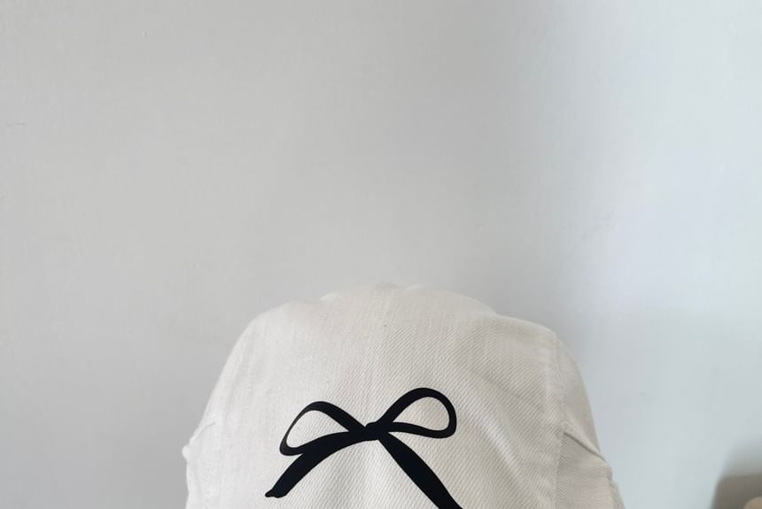 Cap Newsboy Print Bow