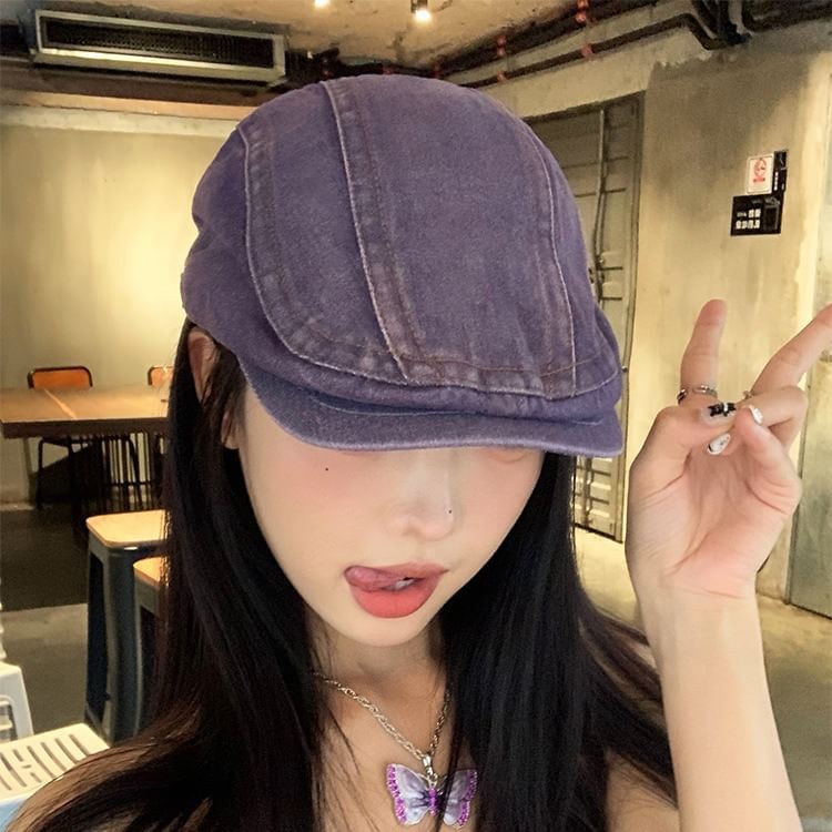 Cap Newsboy Denim Washed