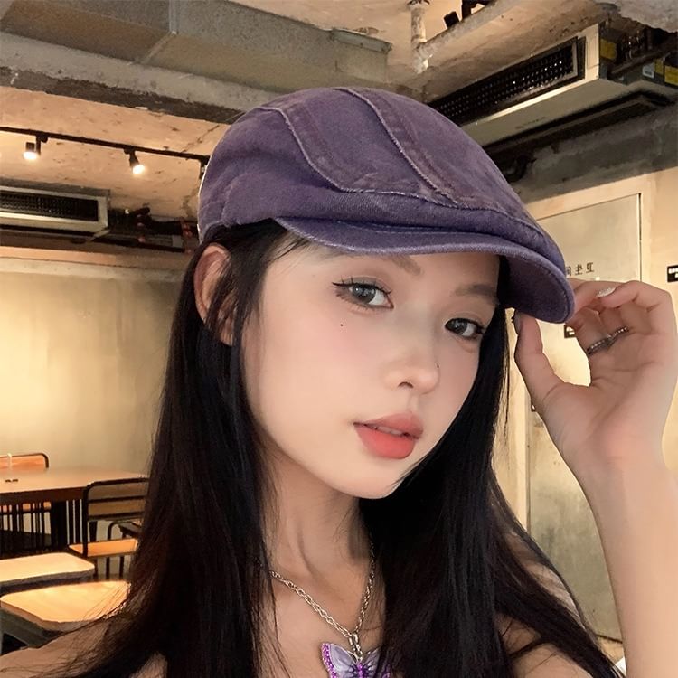 Cap Newsboy Denim Washed