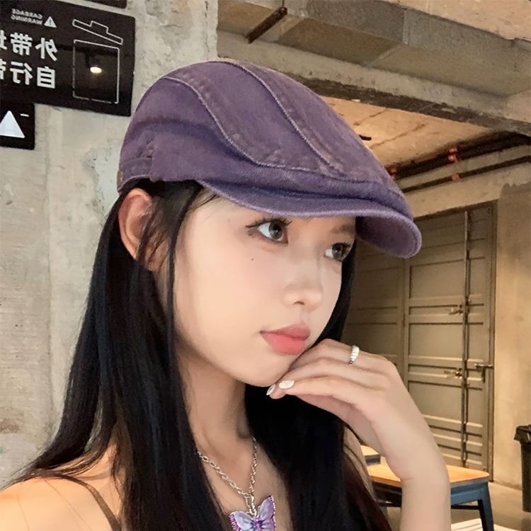 Cap Newsboy Denim Washed