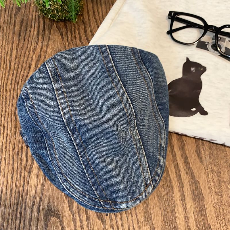 Cap Newsboy Denim Washed