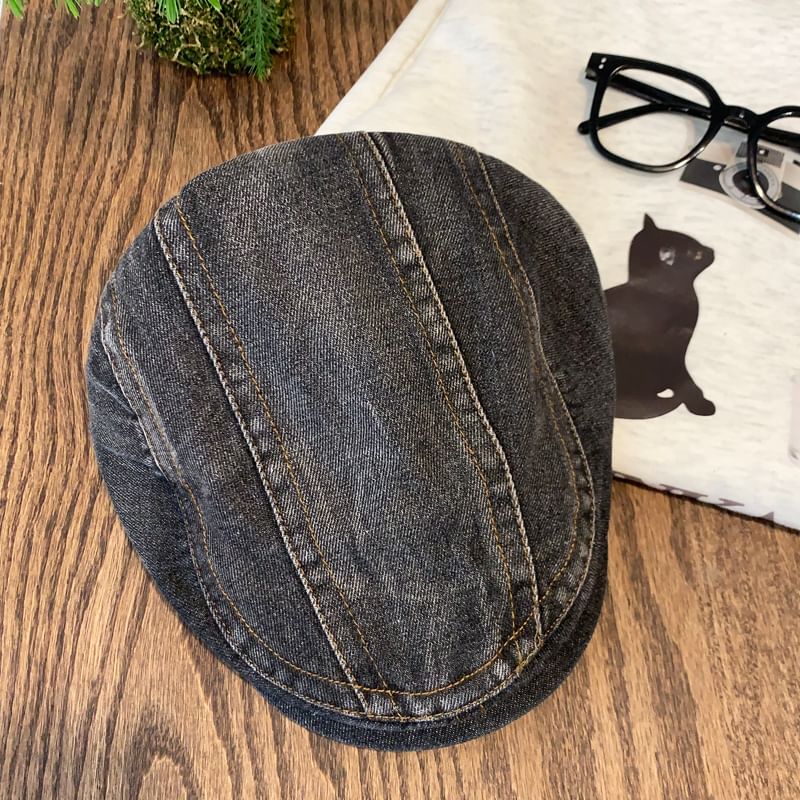 Cap Newsboy Denim Washed