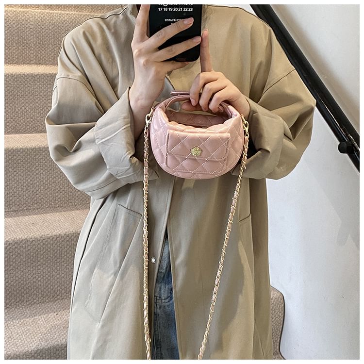 Strap Crossbody Faux Bag Quilted Leather Chain