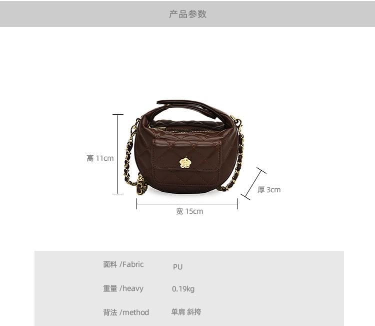 Strap Crossbody Faux Bag Quilted Leather Chain