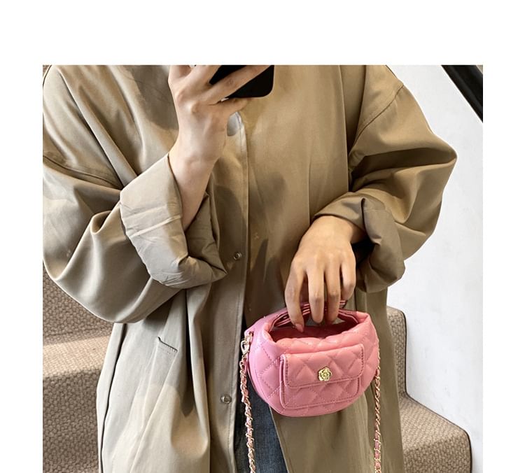 Strap Crossbody Faux Bag Quilted Leather Chain