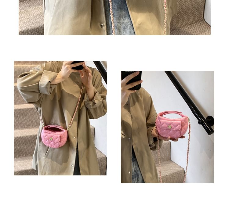 Strap Crossbody Faux Bag Quilted Leather Chain