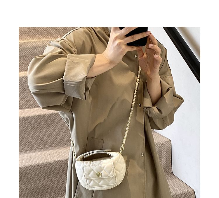 Strap Crossbody Faux Bag Quilted Leather Chain