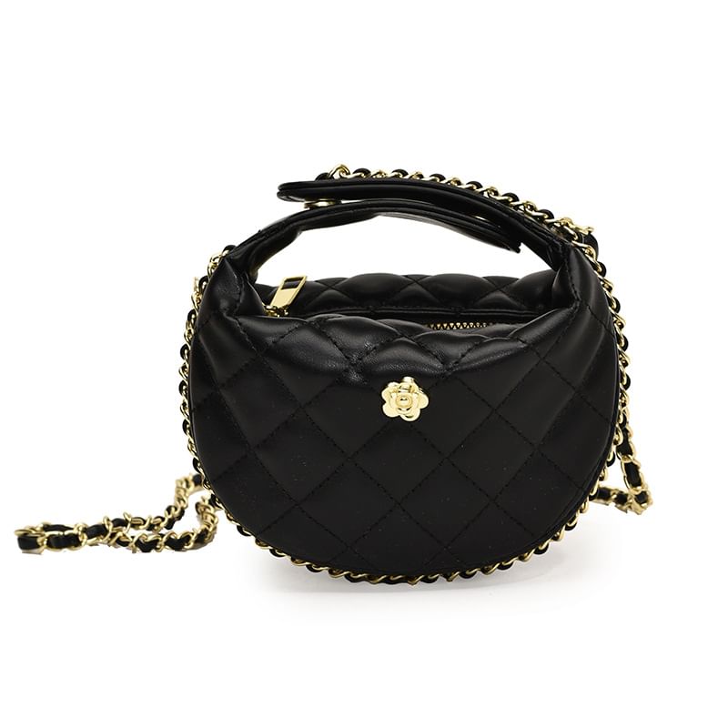 Strap Chain Faux Quilted Bag Leather Crossbody