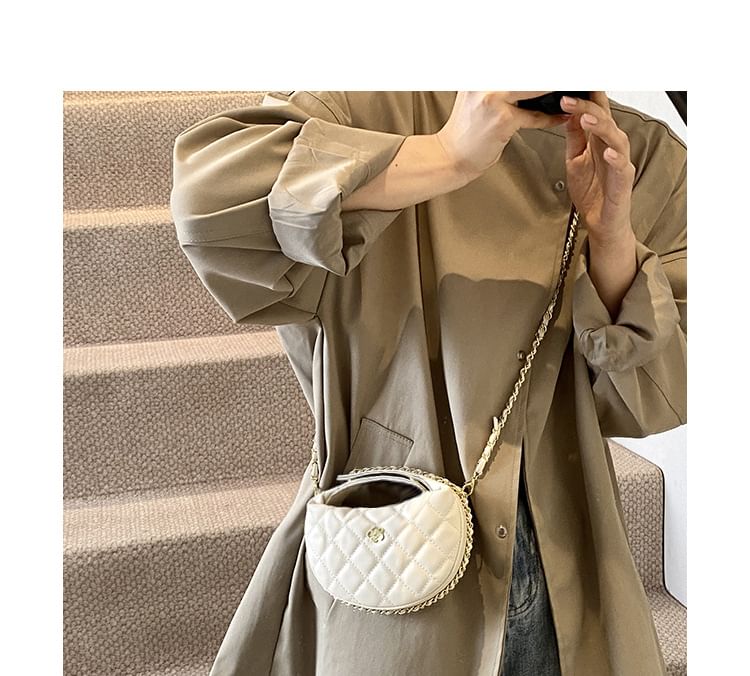 Strap Chain Faux Quilted Bag Leather Crossbody