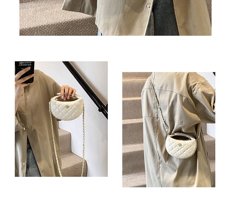 Strap Chain Faux Quilted Bag Leather Crossbody