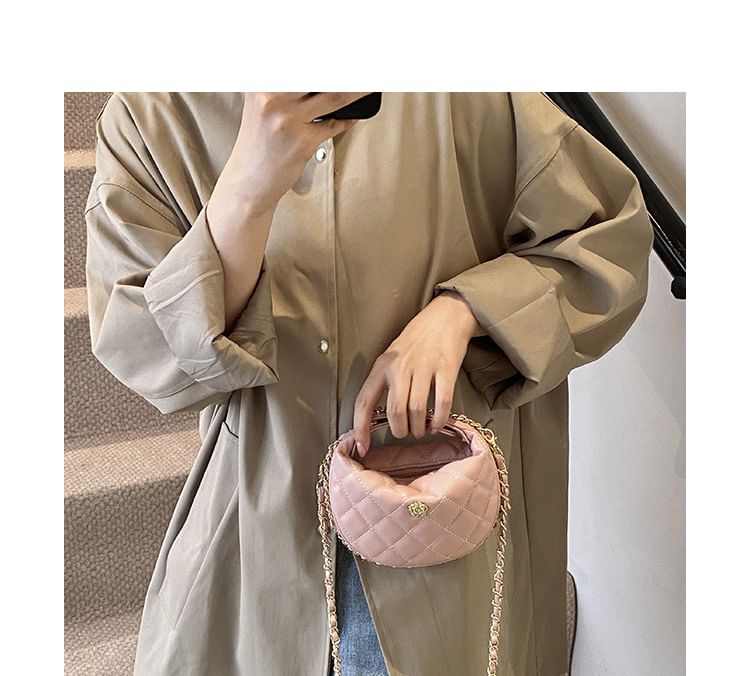 Strap Chain Faux Quilted Bag Leather Crossbody