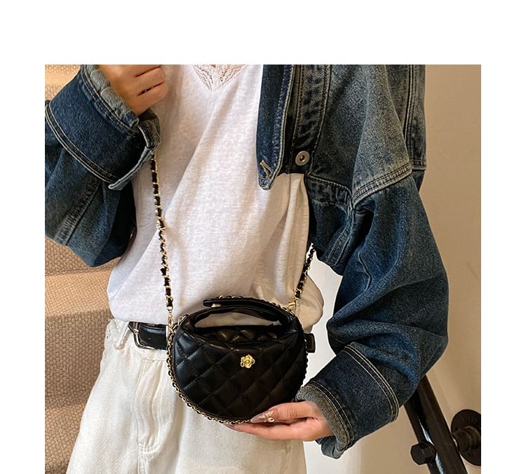 Strap Chain Faux Quilted Bag Leather Crossbody