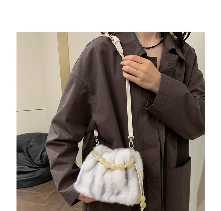 Fluffy Bag Beaded Crossbody