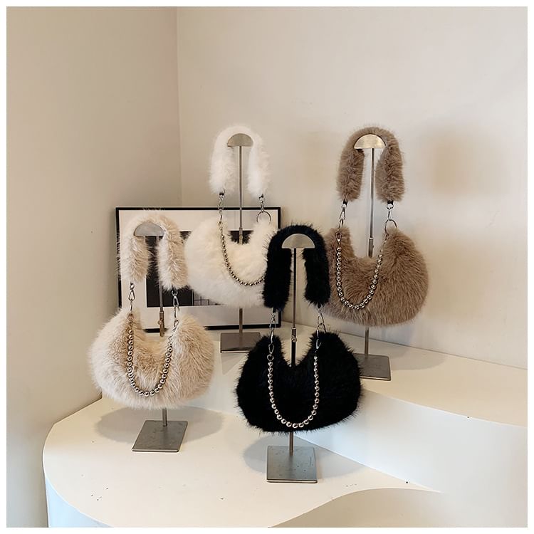 Bag Shoulder Beaded Fluffy