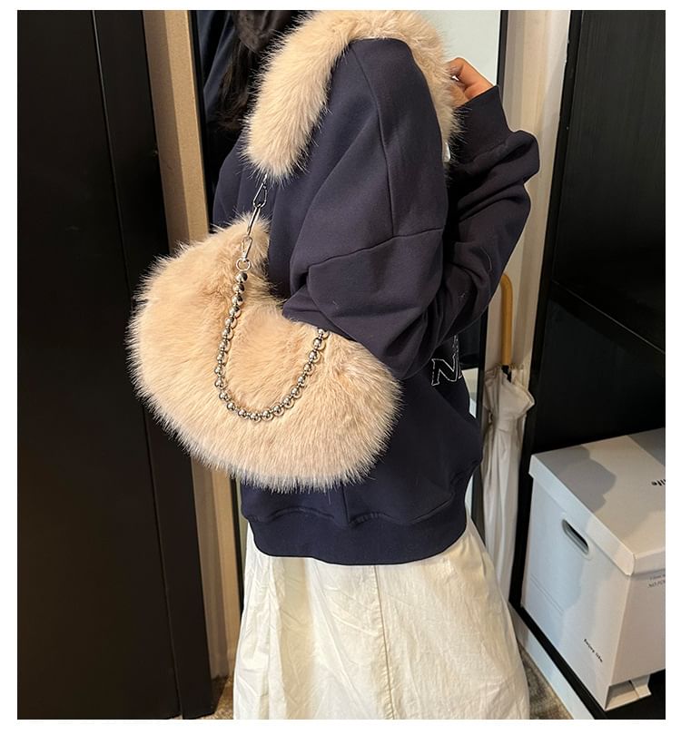 Bag Shoulder Beaded Fluffy