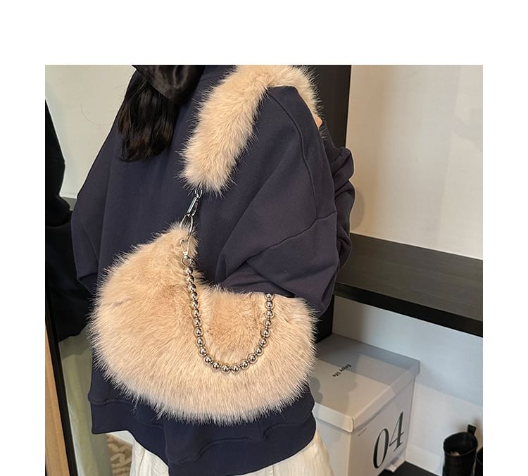 Bag Shoulder Beaded Fluffy
