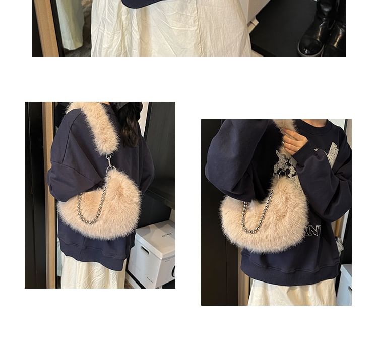 Bag Shoulder Beaded Fluffy