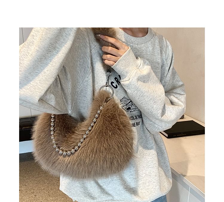 Bag Shoulder Beaded Fluffy