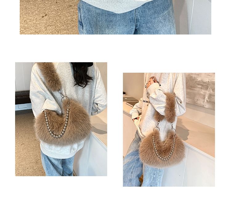 Bag Shoulder Beaded Fluffy