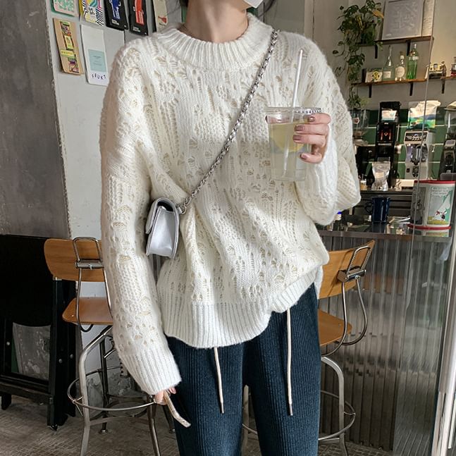 Drop-Shoulder Loose Sweater