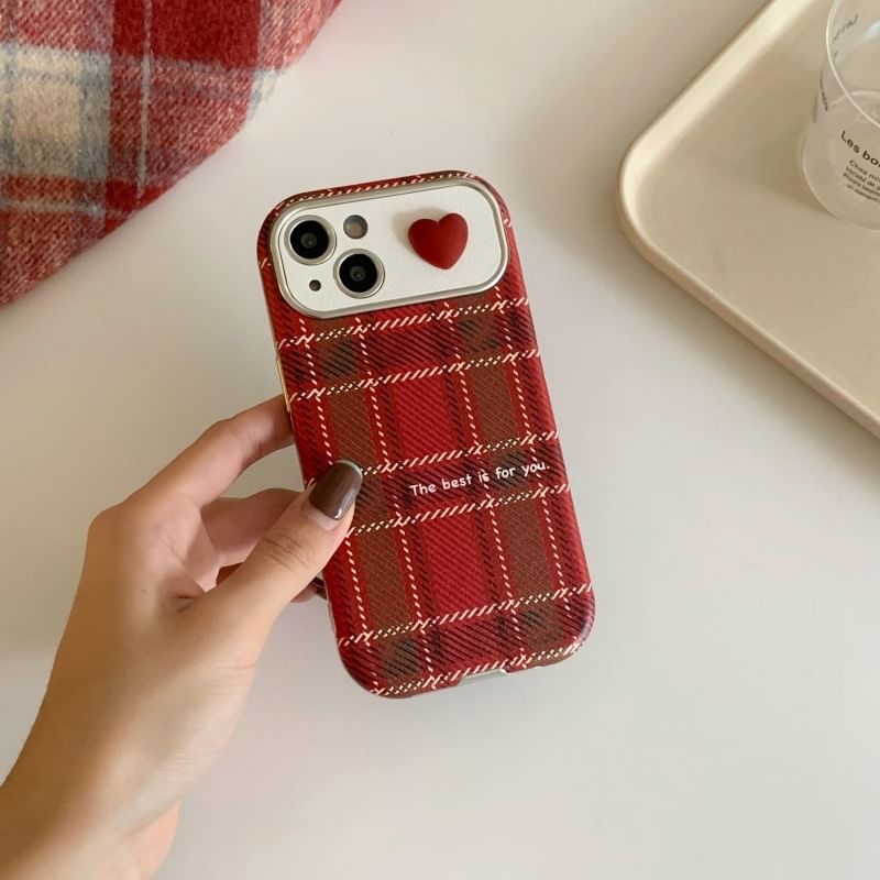 Plaid Case Phone Heart