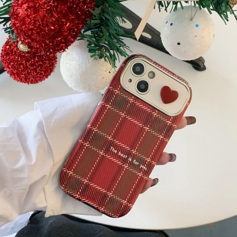 Plaid Case Phone Heart