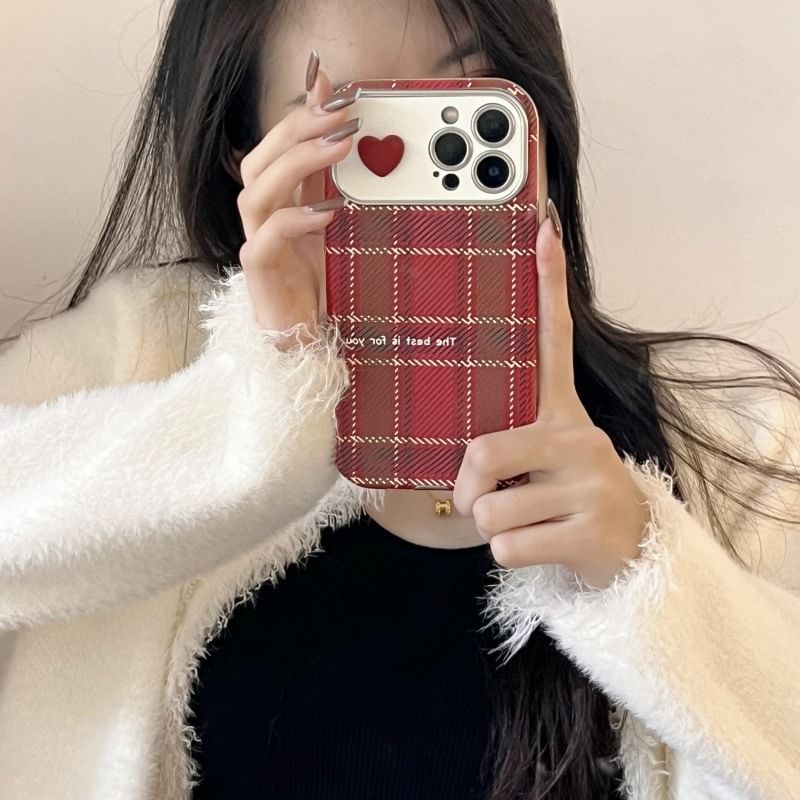 Plaid Case Phone Heart