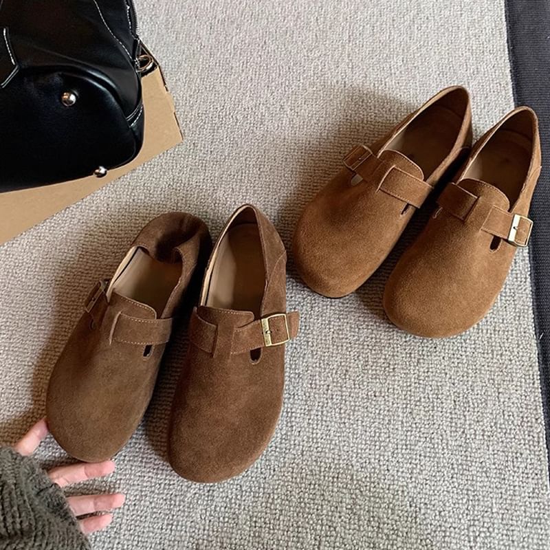 Slip Platform Suede Ons Buckled