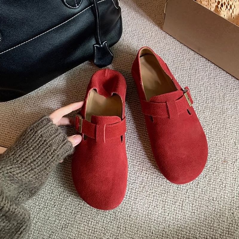 Slip Platform Suede Ons Buckled